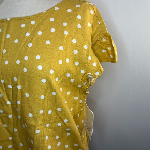 Ellen Tracy Women's Mod Dot Marigold Linen Shirt - Size Medium - NWT - Picture 2 of 4